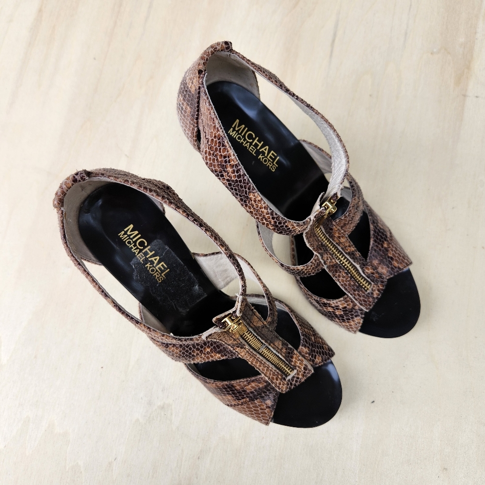 Michael Michael Kors Berkley T-Strap Python Zip U… - image 5